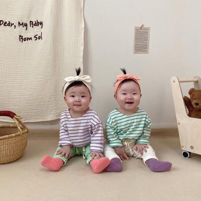 China New Breathable Baby Turkish Baby Clothes Long Sleeve T-Shirt For 2 Years Old Baby Autumn Strips Top Tees for sale