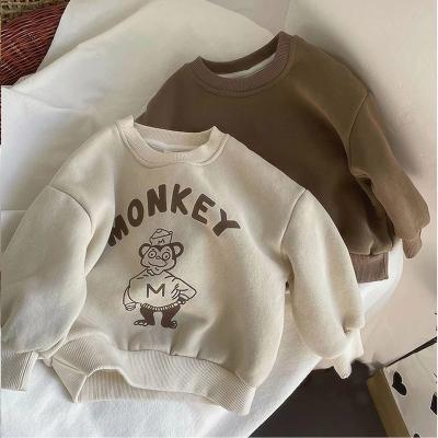 China Winter Windproof Casual Sweater Long Sleeve Baby Tracksuit Organic Cotton Baby Clothes Letter Baby Sweatshirt for sale