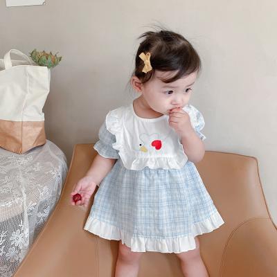 China Breathable Plaid Toddler Girl Summer Dresses Cute Summer Dress For Newborns Babies Dresses 6-12 Months for sale