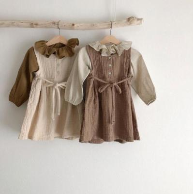 China Toddler Fall Canvas Dress (Old) Breathable Simple Cotton Autumn Girl Sleeveless Baby Dresses Summer Baby Clothes for sale