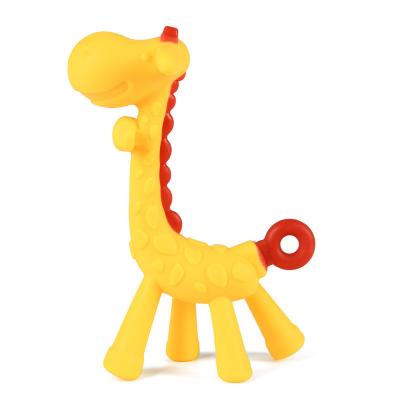 China Toy Baby Giraffe Teether Baby Care Soft Toothbrush For Infant Baby Molar Teether Rod for sale