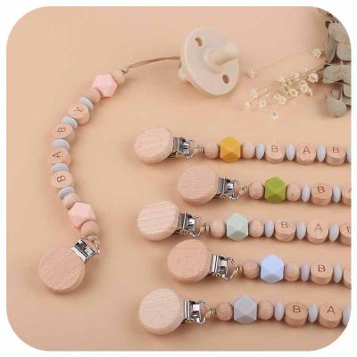 China Diy Baby Products Beech Ring Pacifier Clip Personalized Pacifier Free Clip For Baby Silicone Pacifier With Chain for sale