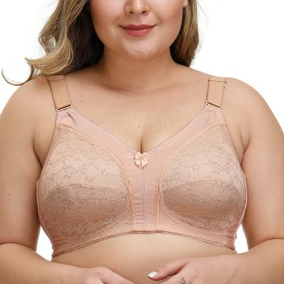 China Wholesale Breathable Embroidery Full Cup Big Bra Plus Size Underwear Woman Lingerie for sale