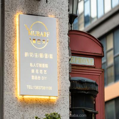 China Buildings Led Flashing Light Box Sign Frame Light Box Metal Round Sign for sale