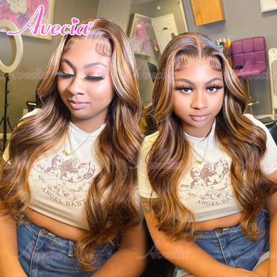 China Body Wave 13x4 Brazilian Hair Hd Lace Front Wigs, 180% Density Virgin Hair Highlighted Wigs, Raw Color 10A Wigs For Black Women for sale