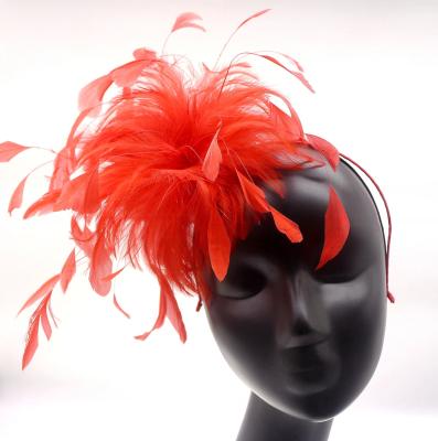 China Millinery Hackle Feather Fascinator hoofdband, 15x30cm Feather Headpiece Festival Te koop