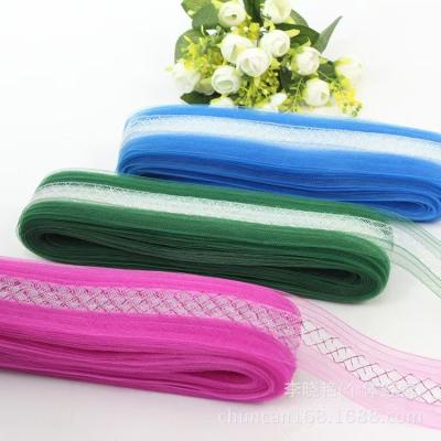 China Polyester Mesh Fabric 60gsm For Millinery Supplies And Hat Decoration for sale