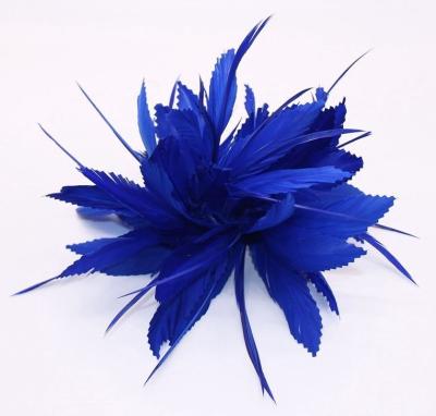 China OEM Goose Feather Flowers With Biot , Dyed Pattern Feathers Millinery Supplies for sale