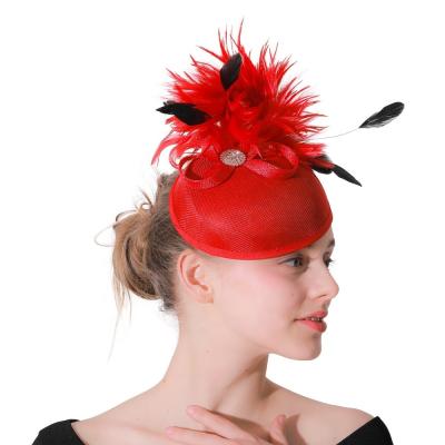 China Imagen de estilo Fiesta de té Pluma Sinamay Fascinator Sombreros con servicio de envío rápido en venta