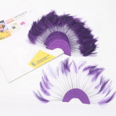 China Stripped Heckle Feather Fan , Goose Hand Held Feather Fans For Decoration for sale