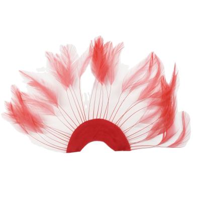 China 4-5 Inches Stripped Hackle Feather Fan , Party Decoration Fan Made Of Feathers for sale