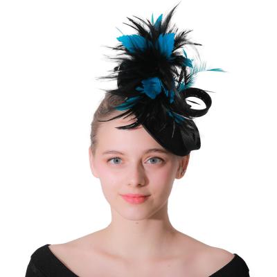 China Goose Feather Party Decoration Sinamay Fascinator with Headband and Event Party Supplies for sale