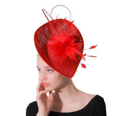 China Farbige Party Dekoration Sinamay Fascinator, Huhn Feder Hochzeit Faszinator zu verkaufen