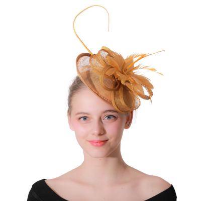 China Decoración para fiestas de 10*20 cm Sinamay Feather Fascinator con envío rápido en venta