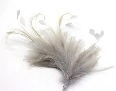 China Wedding Occasion Ostrich Feather Flower Mount with Wire Accessory and Hackle Feather for sale