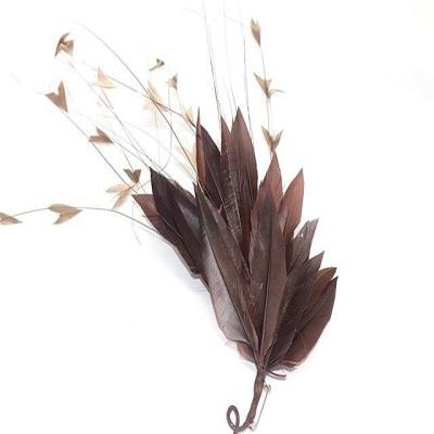 China Wedding Decor Essential Zig Zag Coque Feather Flower Mount with Wire Accessory for sale