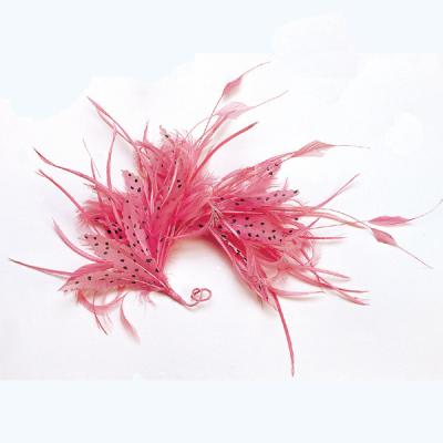 China 10*20 cm Dyed Hackle Feather Flower Mount with Wire Accessory Accessorized for sale