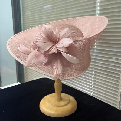 China Horse Racing Festival Millinery Supplies Feather And Sinamay Hat Fascinator for sale