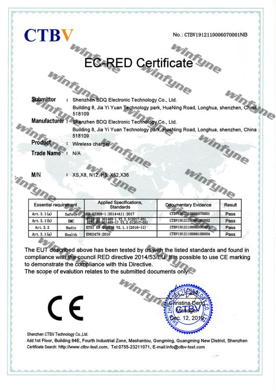 CE - Shenzhen BDQ Electronic Technology Co., Ltd.