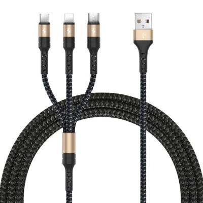 China 2.5A Quick Charge New Next 2.5A USB Braided Charging 3 in 1 Cable 360 ​​Degree 1.25m USB Cable for sale