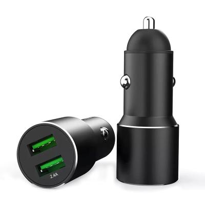 China QC2.0 Universal USB Car Charger Adapter Custom Metal Logo 2.4A High Quality USB Car Charger For Phone for sale