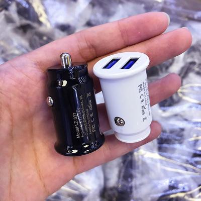 China Lighter USB Cell Phone Adapter Car Charger 2.4A Mini Dual USB Port Mobile Cigarette Car Charger For Iphone For Smartphone for sale