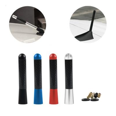 China YK-AT123 8CM Carbon Fiber Car Short Antenna Top Mount Metal Radio Antenna Replacement Universal Decorative Antenna for sale