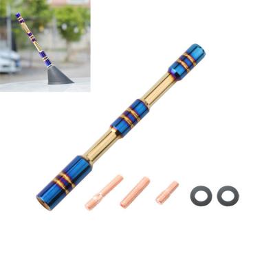 China YK-AT128 Aluminum Alloy Gradient Blue Car Truck Antenna Universal Vehicle Radio Antenna replacement for sale