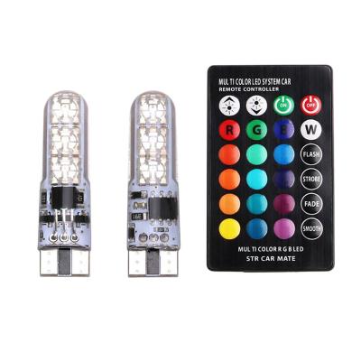 China Car LED Clearance T10 RGB Light Width License Plate Light 6SMD 5050 LED Light with Remote Controller for Vehicle Automobile Universal for sale