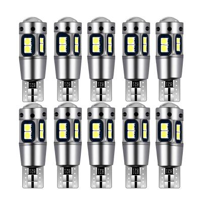 China T10 W5W 168 192 led tail 3030 light 10smd 12V led auto lamp CANBUS NO errors car marker parking bulb universal for sale