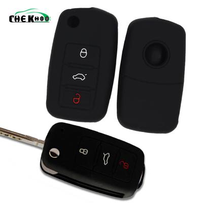 China Silicone Silicon Car 3 Button Key Case Cover Holder Remote Protector For Volkswagen Golf EOS Scirocco VW POLO Tiguan Passat B5 B6 B7 for sale