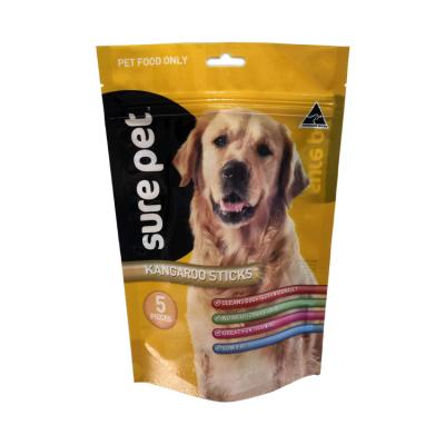 China Custom Printed Design Own Logo Plastic Pet PE Packaging Bags For Pets Treats Food for sale