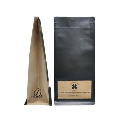 China Custom Eco Friendly Biodegradable Kraft Paper Zip Lock Coffee Bag for sale