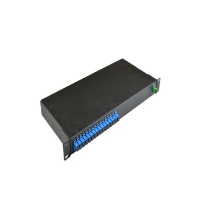 China Best Price 1x16 2x16 Rack Mount PLC Splitter SC/APC Fiber Optic Distribution Box Telecommunication Patch Panel for sale