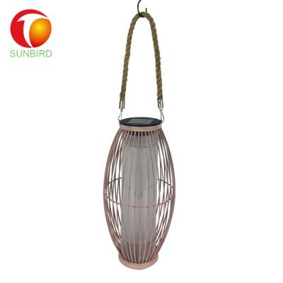 China Garden Outdoor Starburst Solar Lights Hanging Iron Solar Lantern With Flowing Light for sale