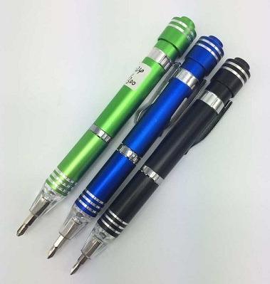 China Multifunctional 6-in-1 Pen Watching Pocket Screwdriver Set with LED Light 132*16mm for sale