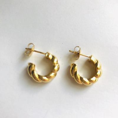 China Environmental Friendly Custom 14K 18K Gold Filled Twisted Circles Gold Plated Gold Earrings for sale