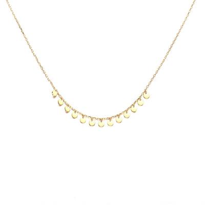 China FASHIONABLE Necklace 925 Sterling Silver Gold Vermeil Disc Necklace for sale