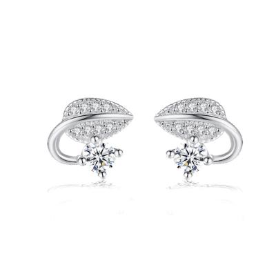 China Wholesale CLASSIC s925 sterling silver earrings leaf zircon earrings silver 925 earrings for sale