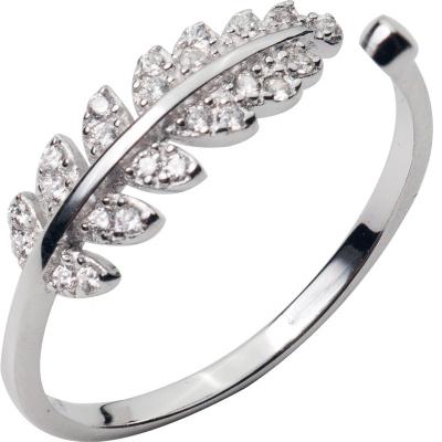 China FASHIONABLE 925 Sterling Silver Band Ring Leaf Open Fancy Ring 925 Sterling Silver Setting Vintage Style for sale