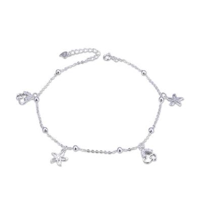 China 2018 fashionable new products flower to charm ribbon chain anklets for women for sale