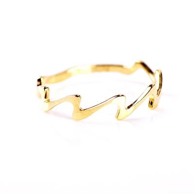 China FASHIONABLE Custom18k Solid Gold Ring Jewelry Wave Ring 18k Gold Women for sale