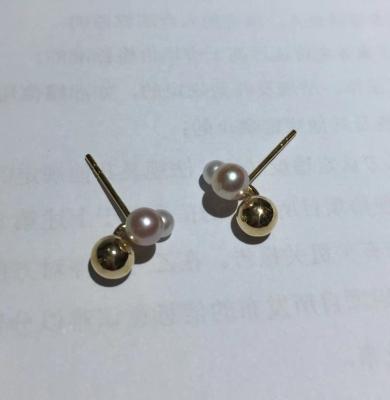 China FASHIONABLE Custom Pearl Jewelry Solid 14k Gold Single Earring For Women Girls for sale