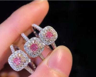 China Cute 14K 18K Solid Gold Pink Diamond Ring Ladies Ring Jewelry Ring Colors for sale