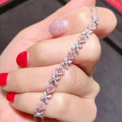 China Romantic 18k Pink Diamond Drop Shape Bracelet for sale