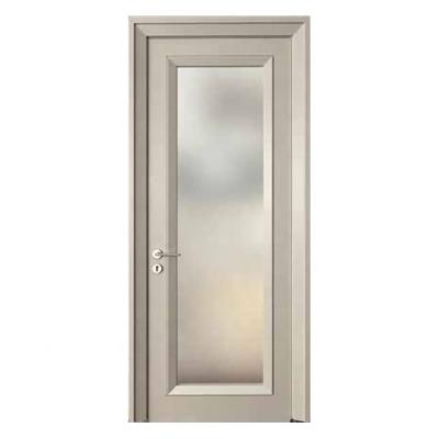 China Perfettodoor Modern Half Glass Wooden Door For Simple Bathroom for sale