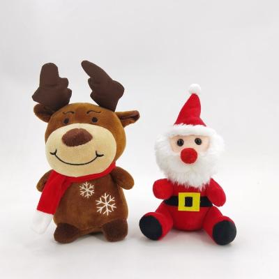 China Soft Cute Soft Little Deer and Santa Claus Kids Christmas Cloth Gifts Exquisite Workmanship Comfortable/Eco-Friendly Stuffed Plush Doll Toys for sale