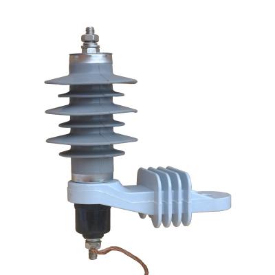 China Electric Power High Voltage Transmission 11kv-15kvHY5W HY10W Polymer Zinc Oxider Gapless Surge Arrester With Disconnector Silicone Rubber Arrester Lightning for sale