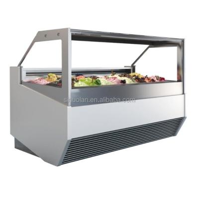 China El helado vertical comercial del congelador de Glassdoor exhibe el escaparate contrario del refrigerador de los congeladores de Gelato para el helado en venta