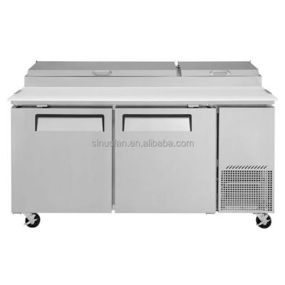 China Counter Top Salad Bar Workbench Fridge Refrigeration Compressor Display Freezer Stainless Steel Refrigerator for sale